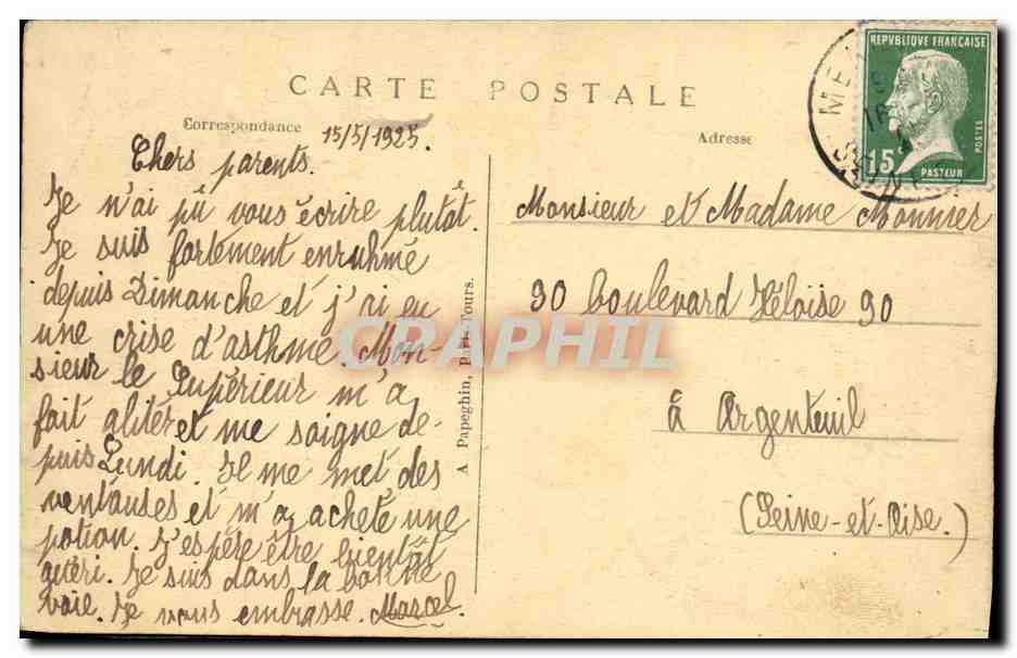 CPA Versailles Palais du Grand Trianon La Chamabre de Napoleon ler — Verso