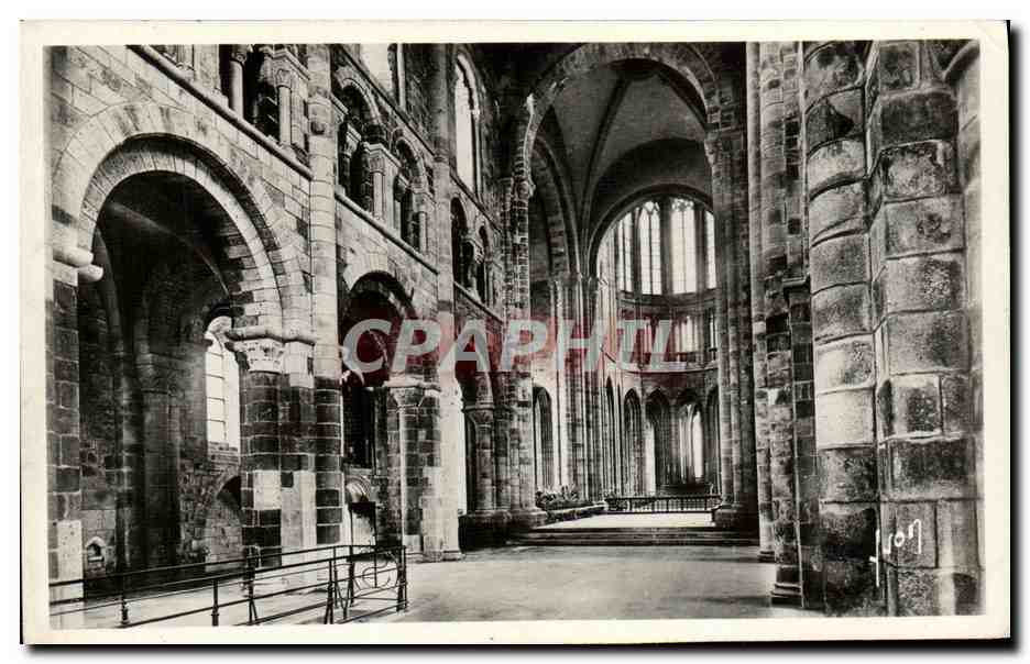 CPA Le Mont Saint Michel Abbaye Interieur de l eglise rommane