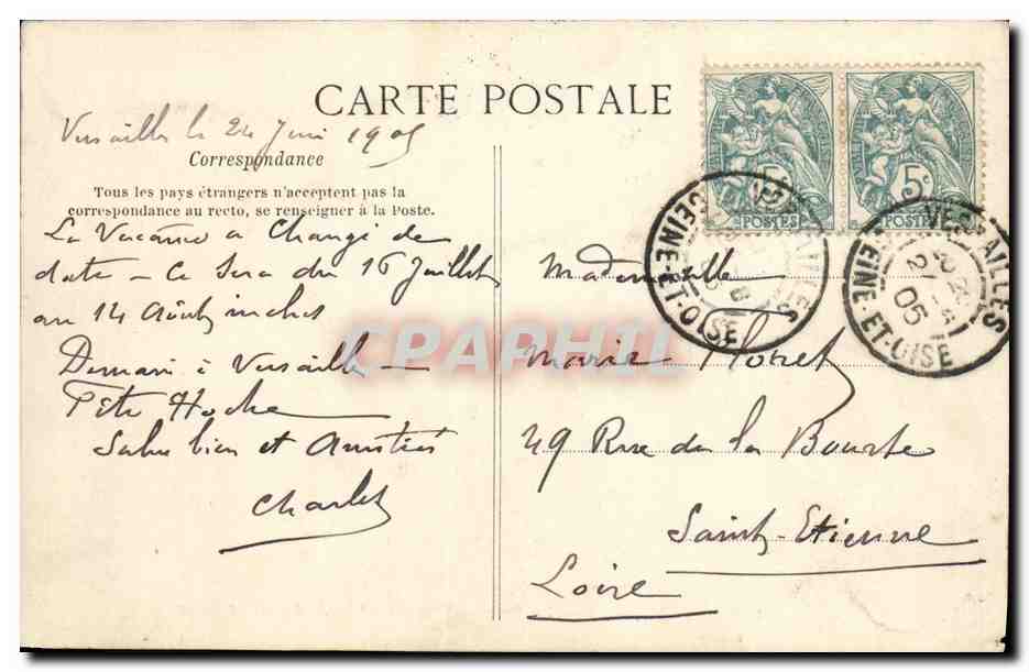 CPA Versailles Le Parc Motif du parterre d eau — Verso