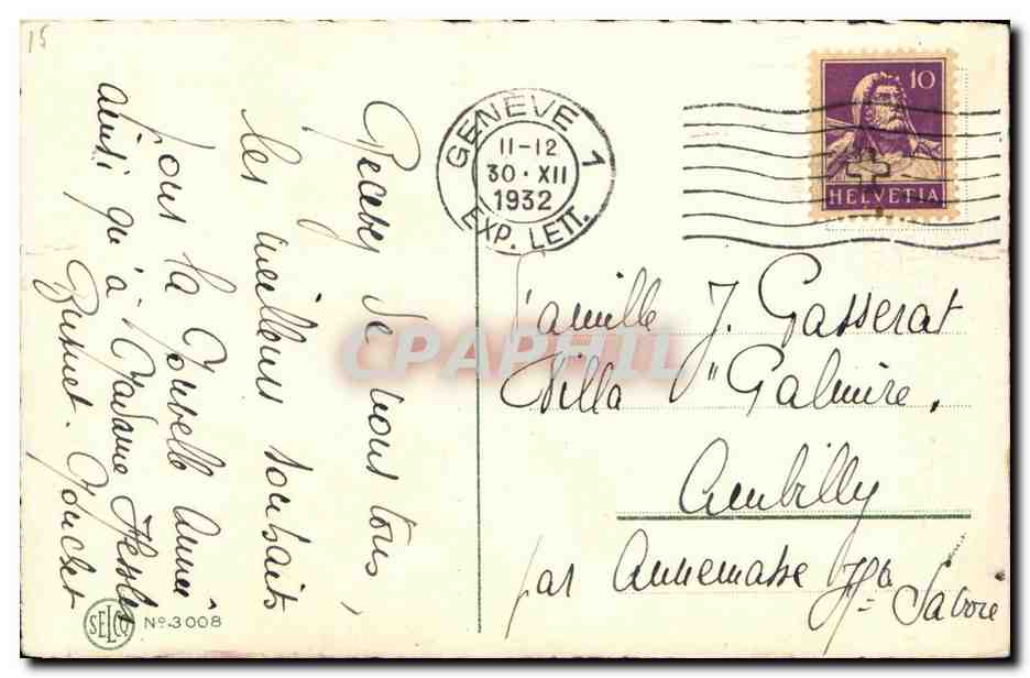 CPA Heureuse Annee Biche — Verso