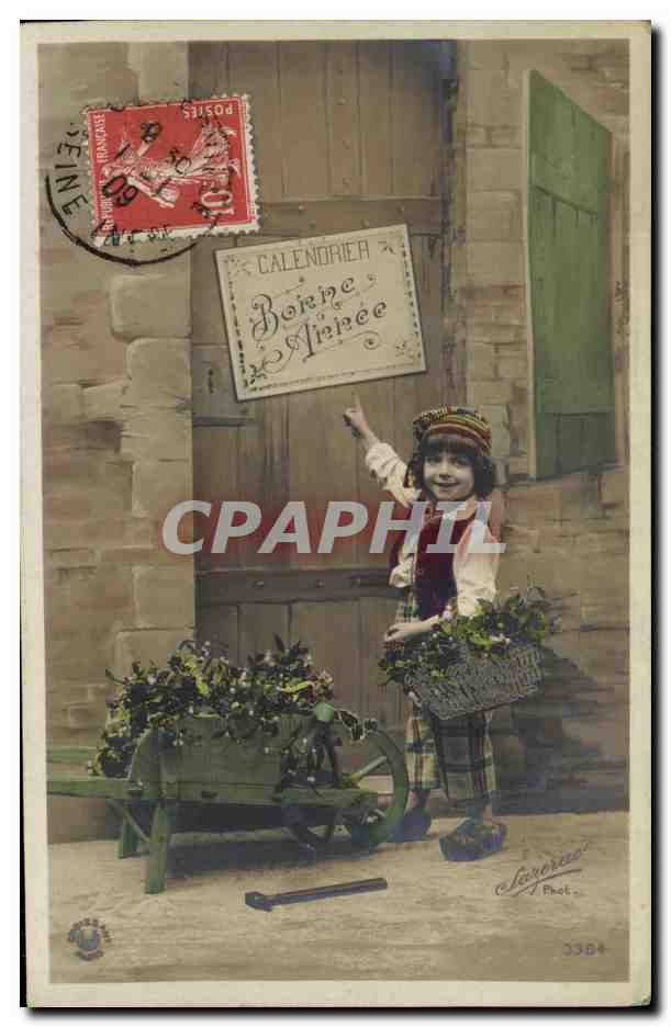 CPA Calendrier Bonne Annee Enfant