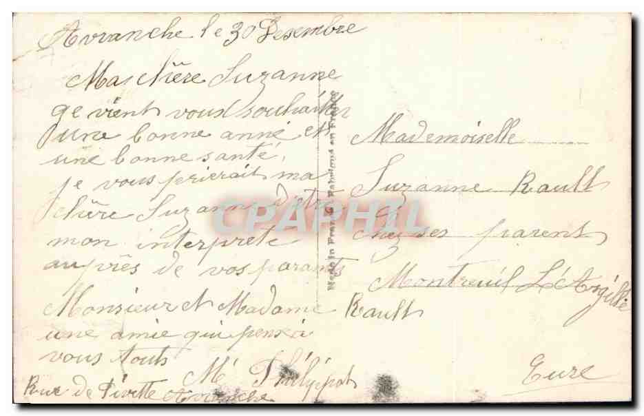 CPA Bonne Annee Elephant — Rückseite