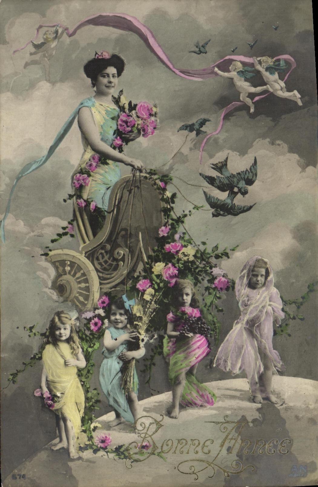 Féerie avec femme et enfants — Bonne Année — AN, n° 576