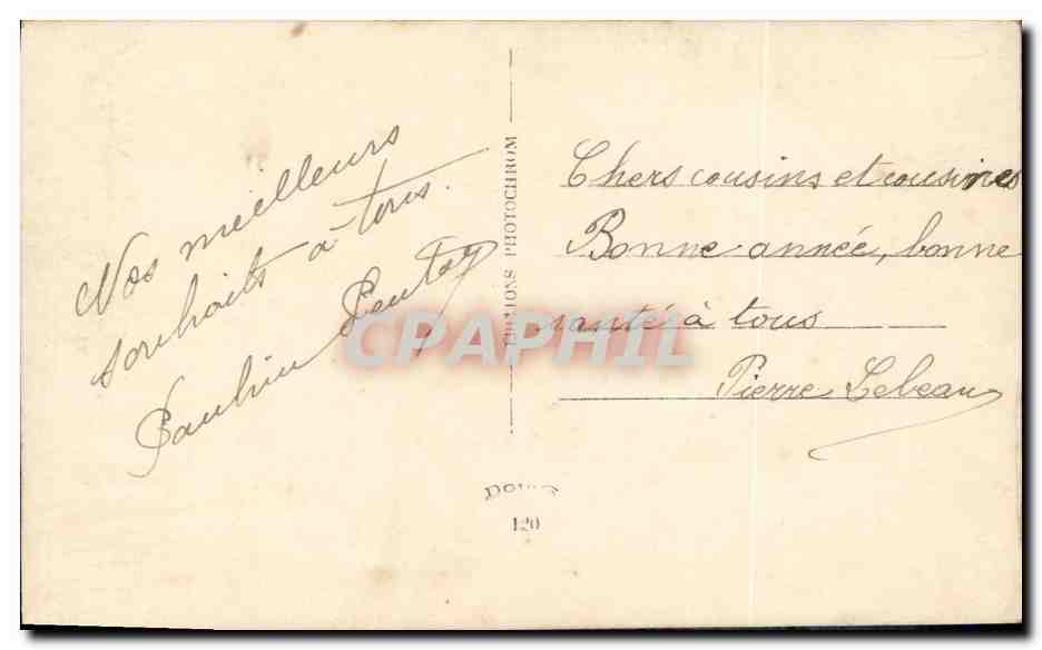 CPA Bonne Annee Bateau — Verso