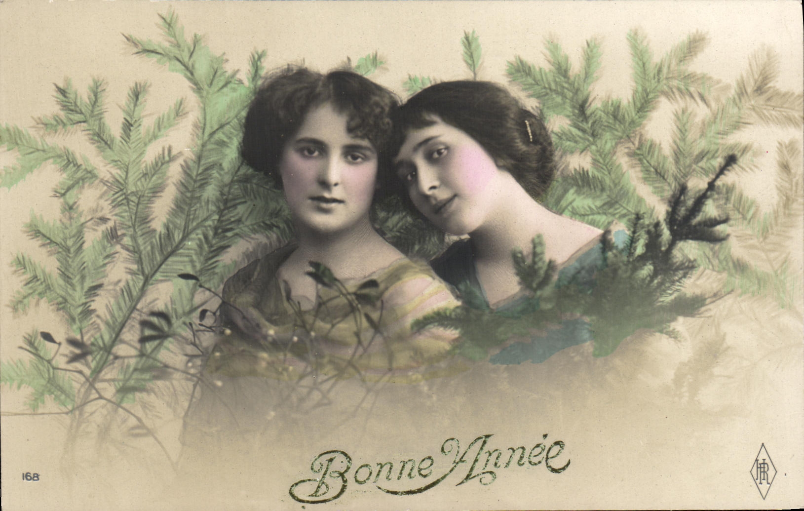 Deux jeunes femmes — Bonne Année — éditeur R. L. n° 168