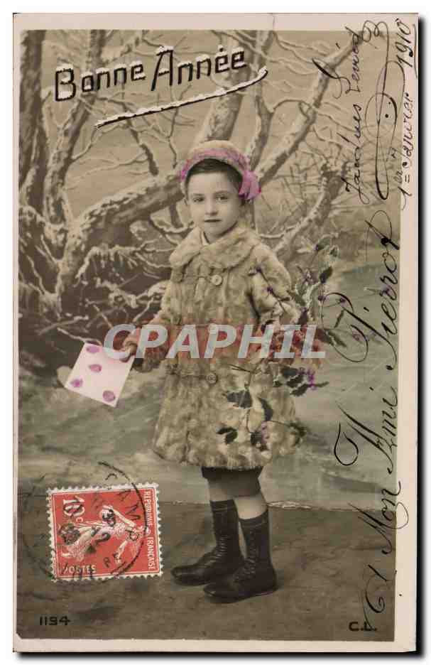 CPA Bonne Annee Enfant Lettre 