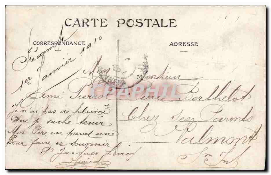 CPA Bonne Annee Enfant Lettre  — Verso