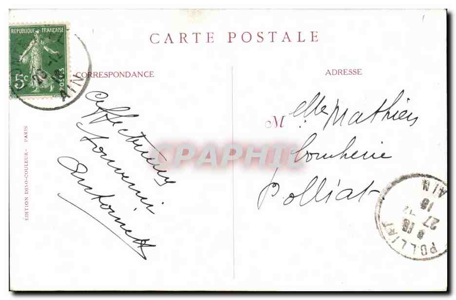 CPA Que ce Houx porte Bonheur Femme  — Verso