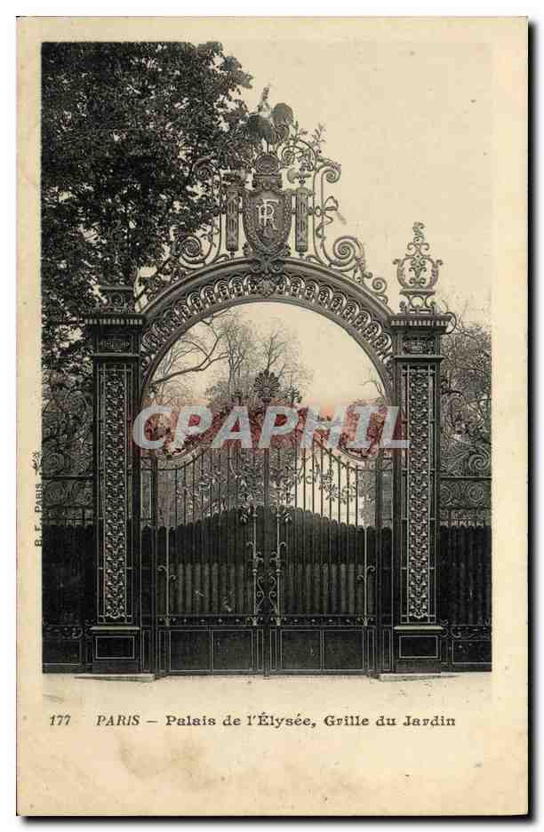 CPA Paris Palais de l Elysee Grille du Jardin