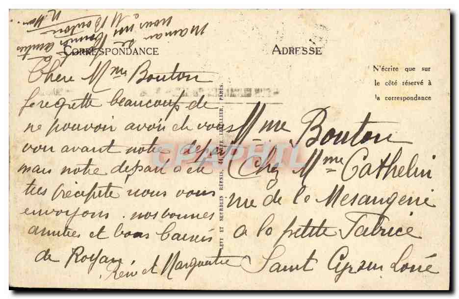 CPA Steamer par gros temps Bateau Timbre Jeux olympiques Flamme Royan Salon de printemps et d ete  — Verso