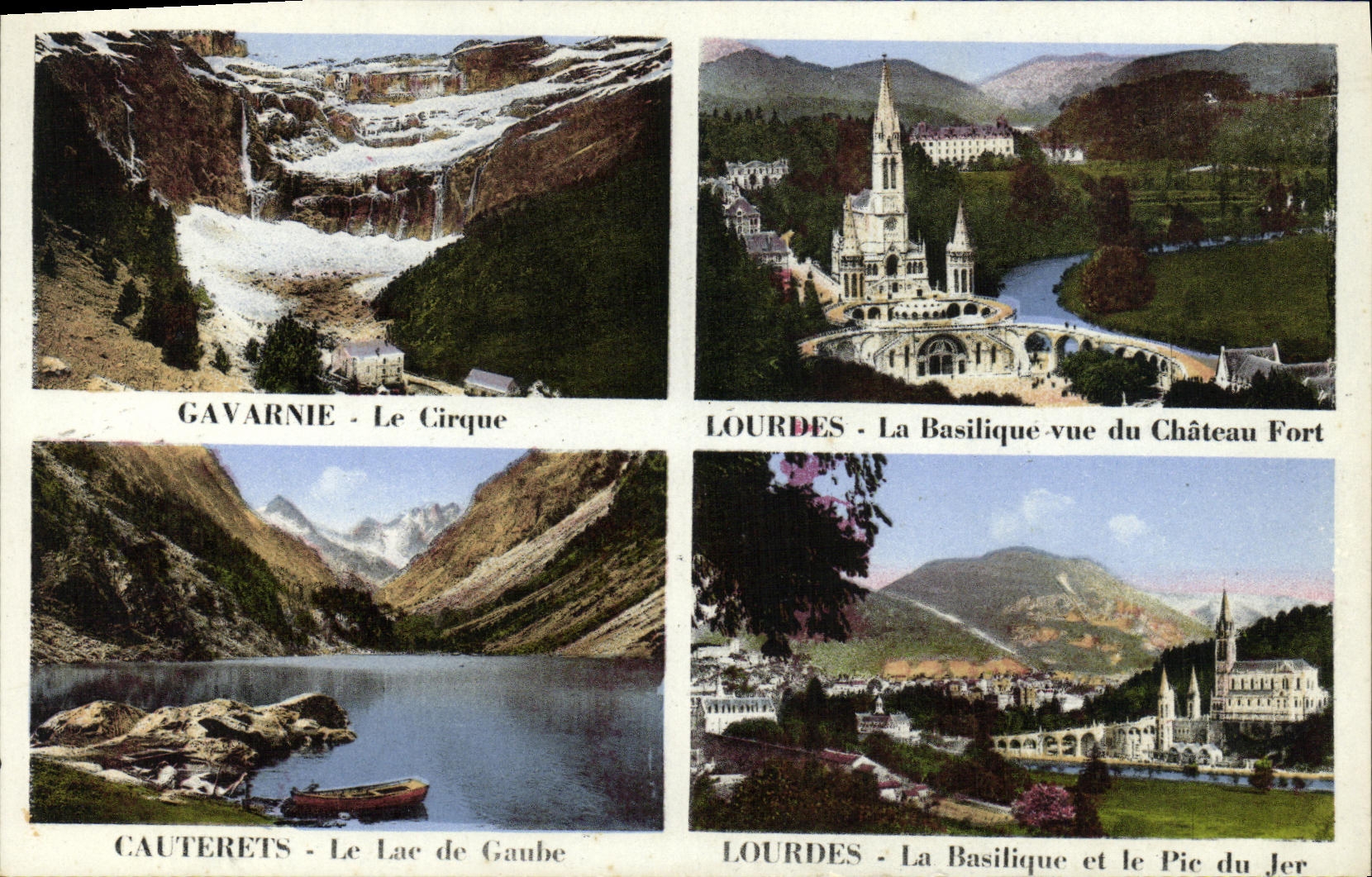 CPA Gavarnie Le Cirque Lourdes Basilique Cauterets Lac de Gaube 