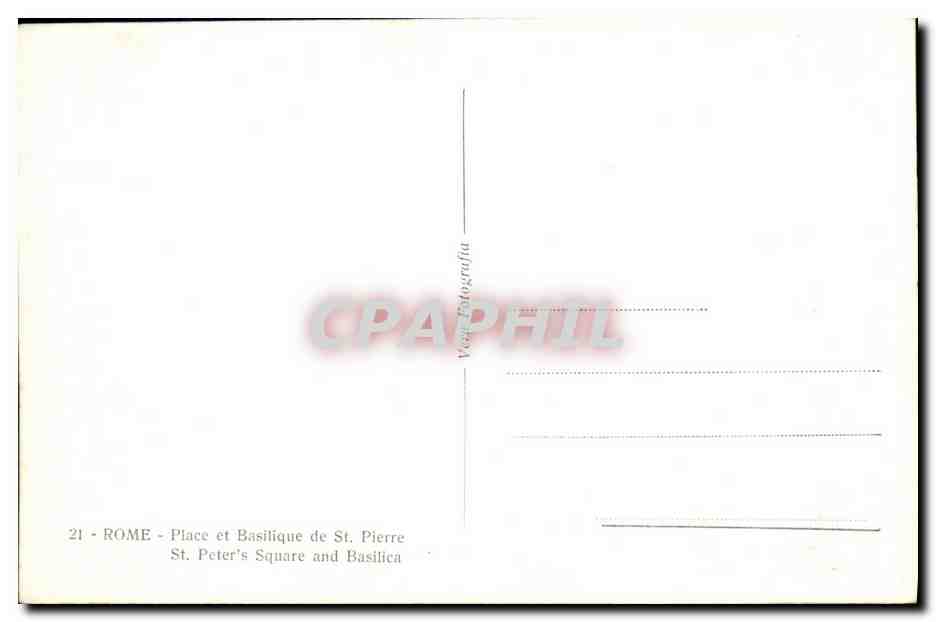 CPA Roma Pizza S Petro e Palazzi Vaticani — Rückseite