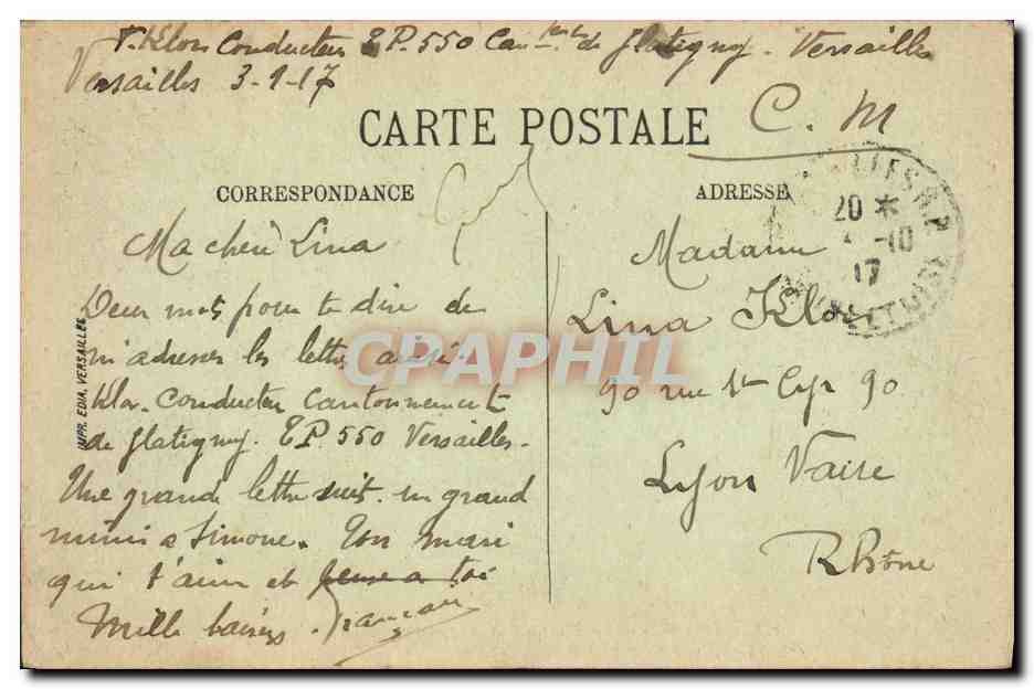 CPA Versailles Le Hameau de Marie Antoinette Le Moulin — Verso