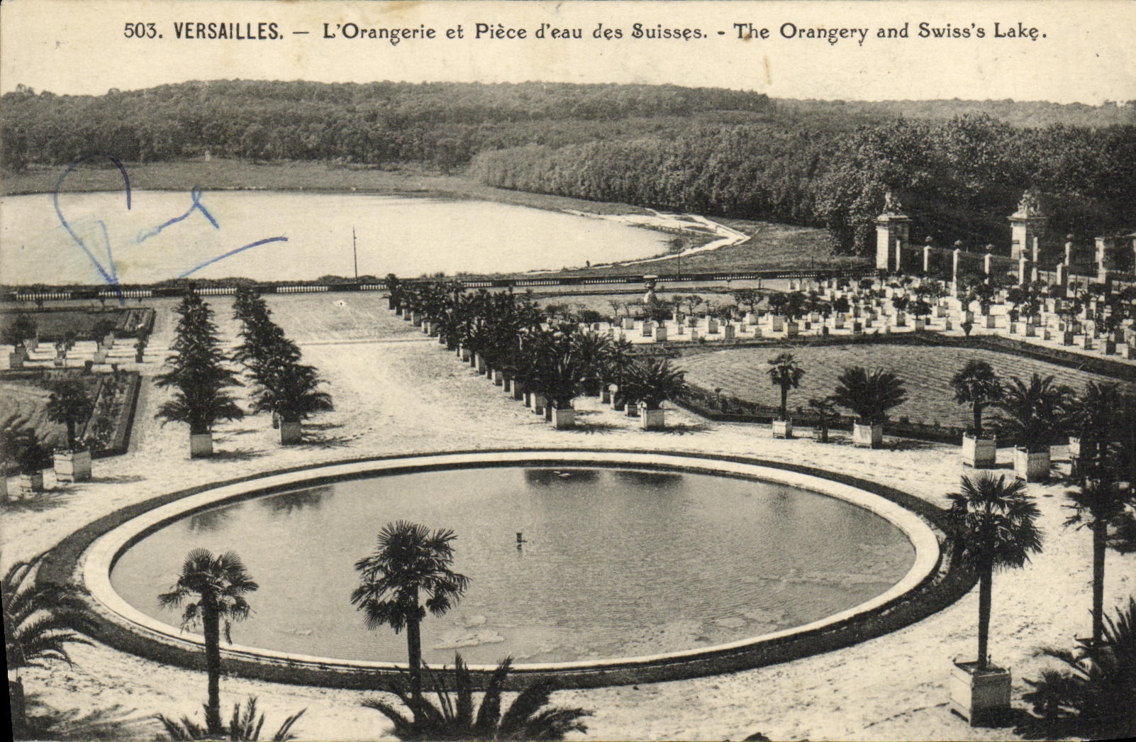 Versailles — L'Orangerie et Pièce d'eau des Suisses — Édition P. Girard, n°503