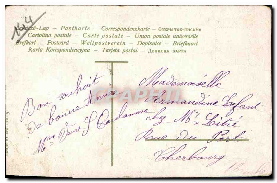 CPA Heureuse annee Cygnes — Verso