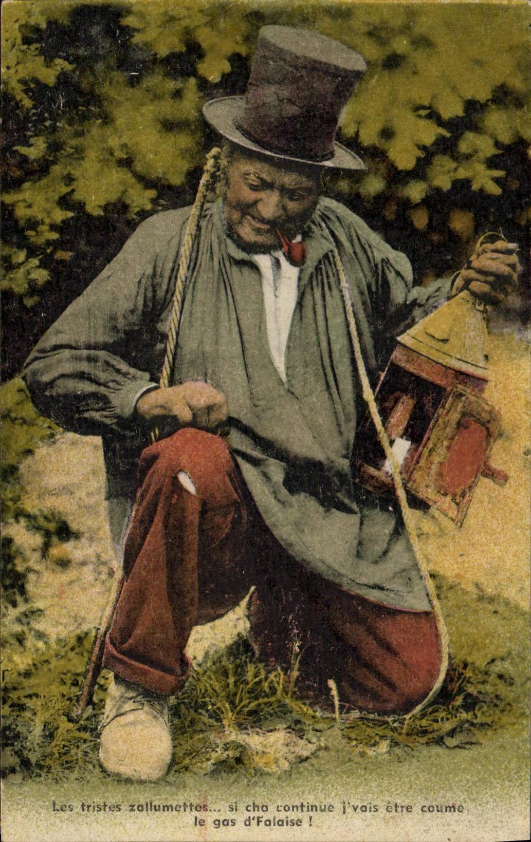CPA Les tristes Zallumettes Folklore Costume Falaise 