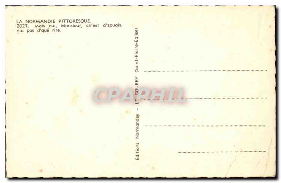 CPA La Normandie Pittoresque mais oui — Rückseite