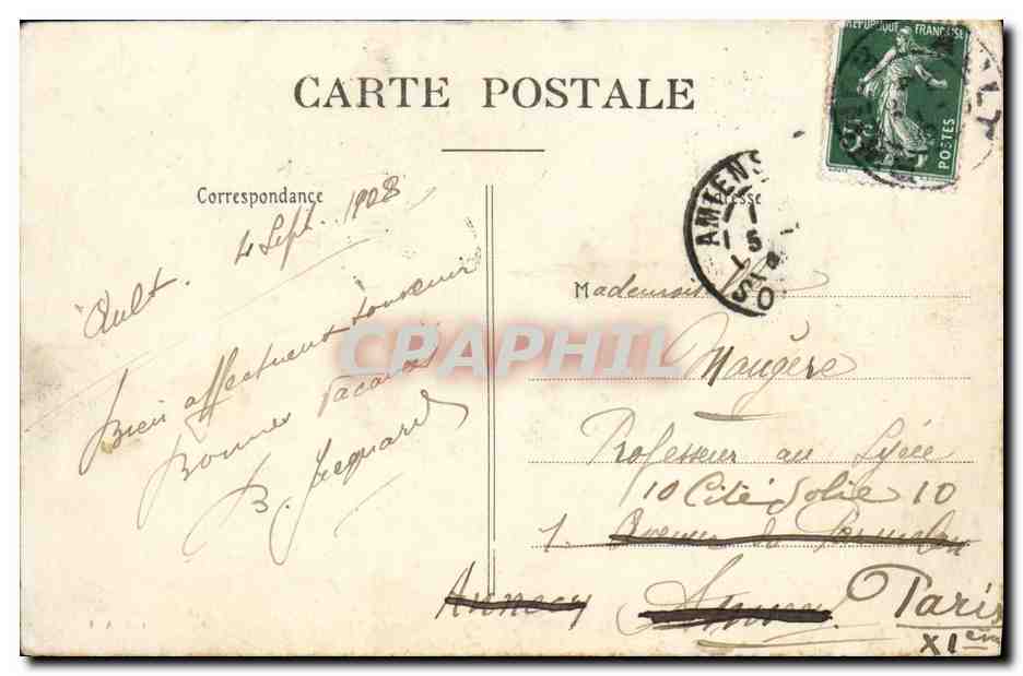 Les COTES de la MANCHE — Départ pour la Pêche — Cont. A. P. n°20 — Reverso