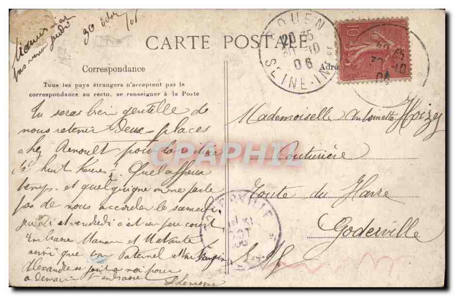CPA La becquee Folklore  — Verso