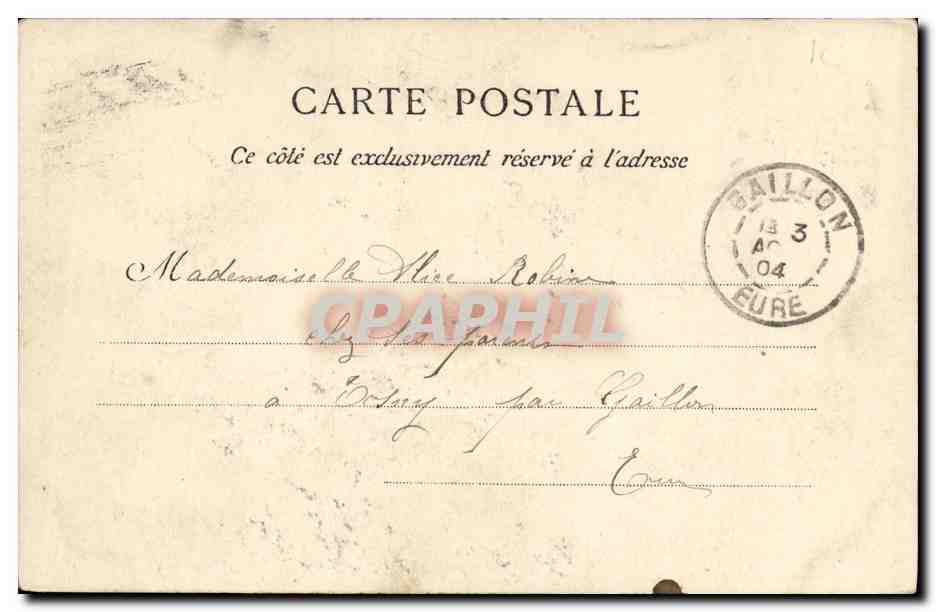 Côtes normandes — Gros temps sur les Côtes normandes — La C.P.A. Paris — Verso