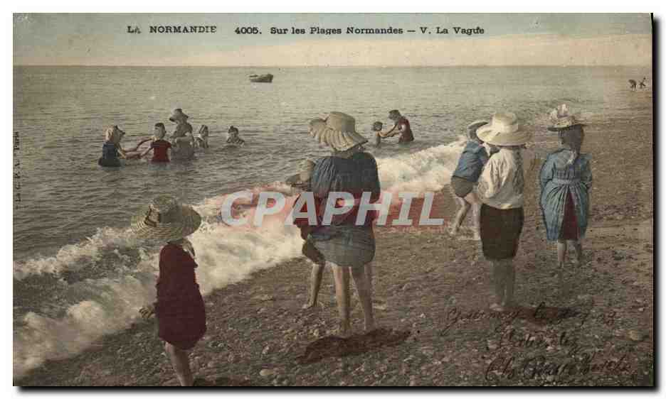 La Normandie — Sur les Plages Normandes — V. La Vague — Éditeur La Normandie, n° 4005