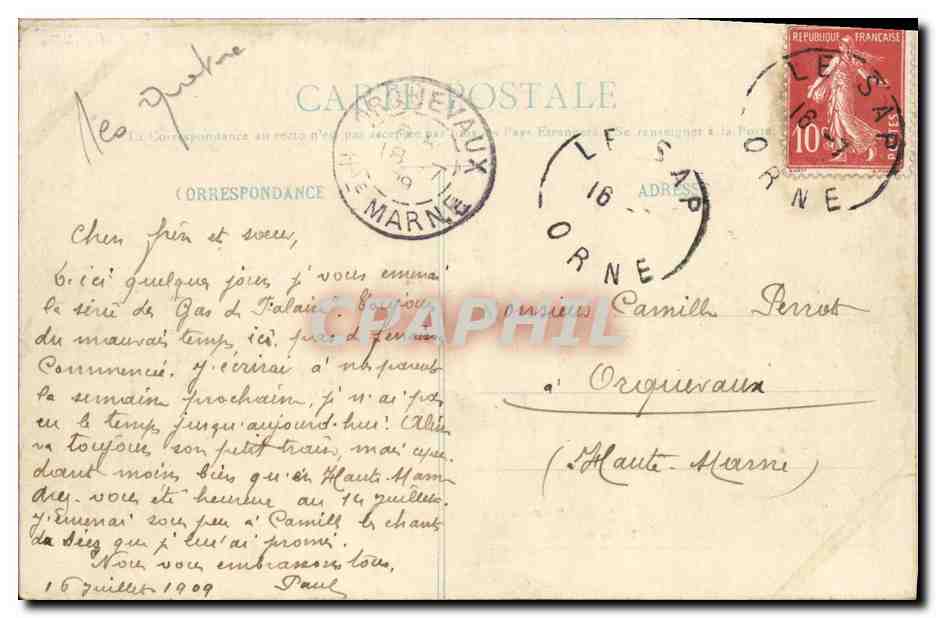 CPA A travers la Normandie Types et costumes anciens Une noce en pays d Auge Devant Msieur l maire mariage Folklore  — Verso
