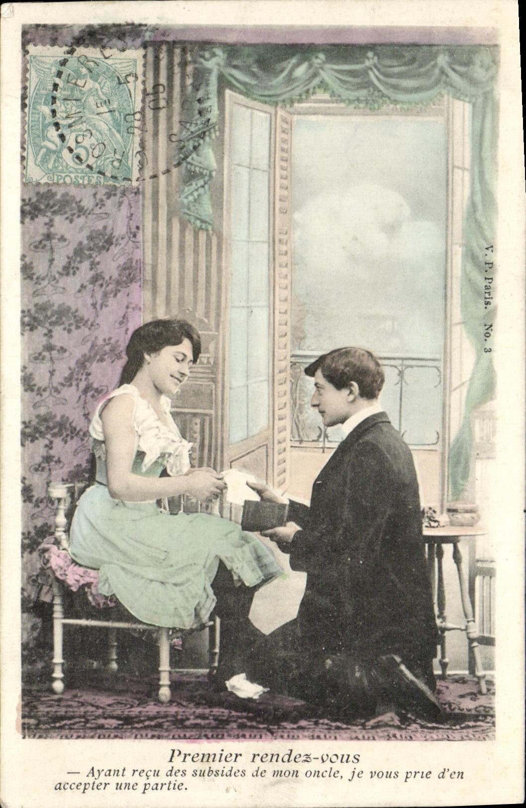 Erster Termin — Antike Ansichtskarte Paris, Nr. 3