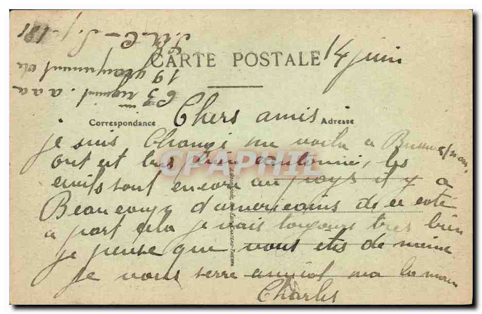 CPA Bussieres Chateau de Sericourt Propriete d Eugene Scribe La Grande Cheminee — Rückseite