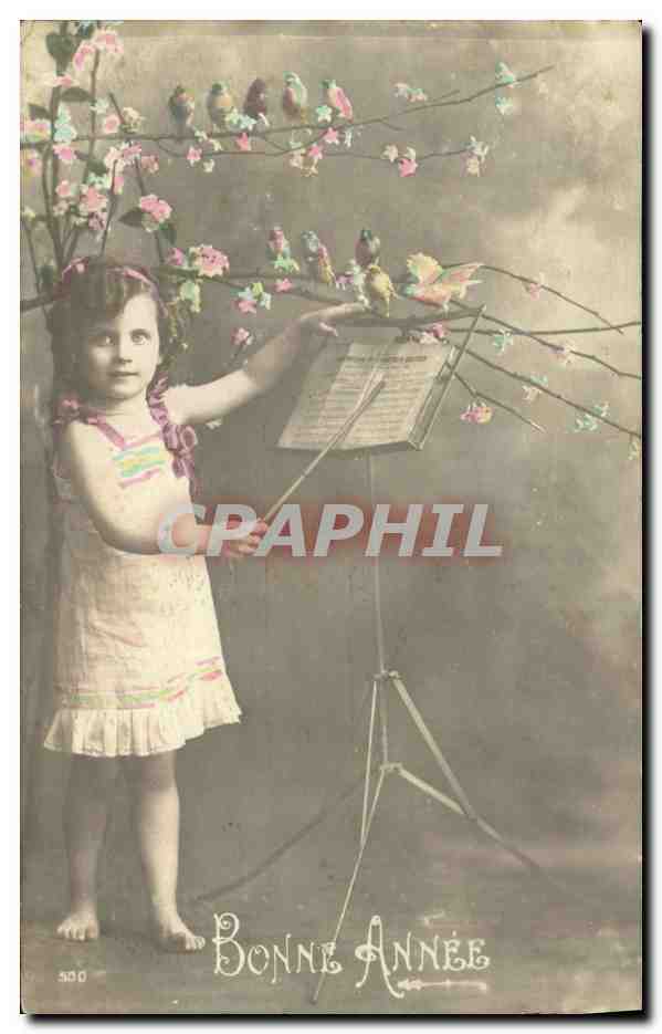 CPA Bonne Annee Enfant Musique partition