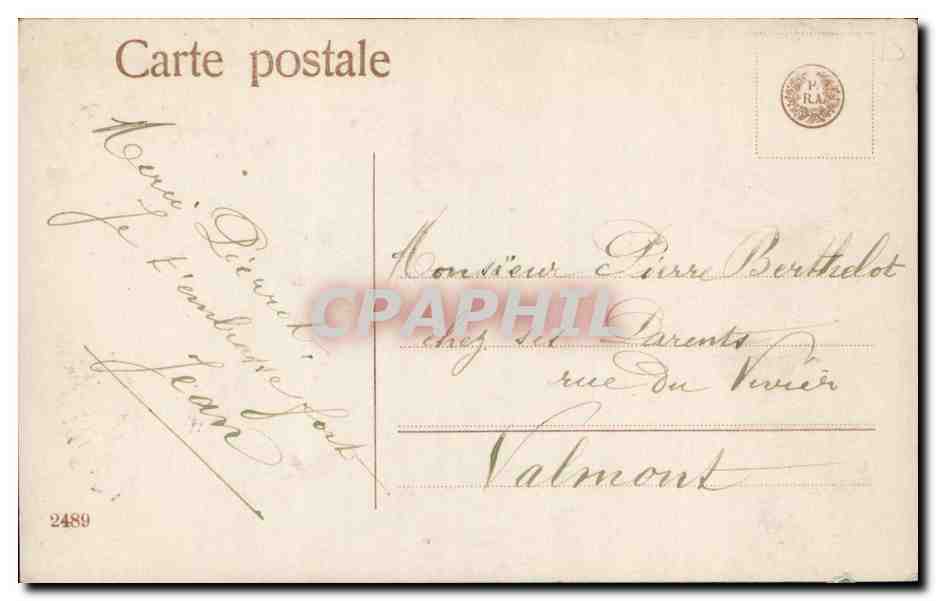 CPA Bonne Annee Enfant Chien  — Rückseite