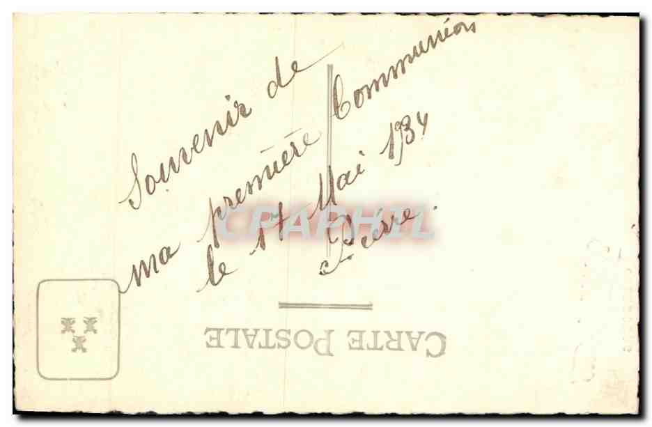CARTE PHOTO Enfants Communion Cherbourg — Rückseite