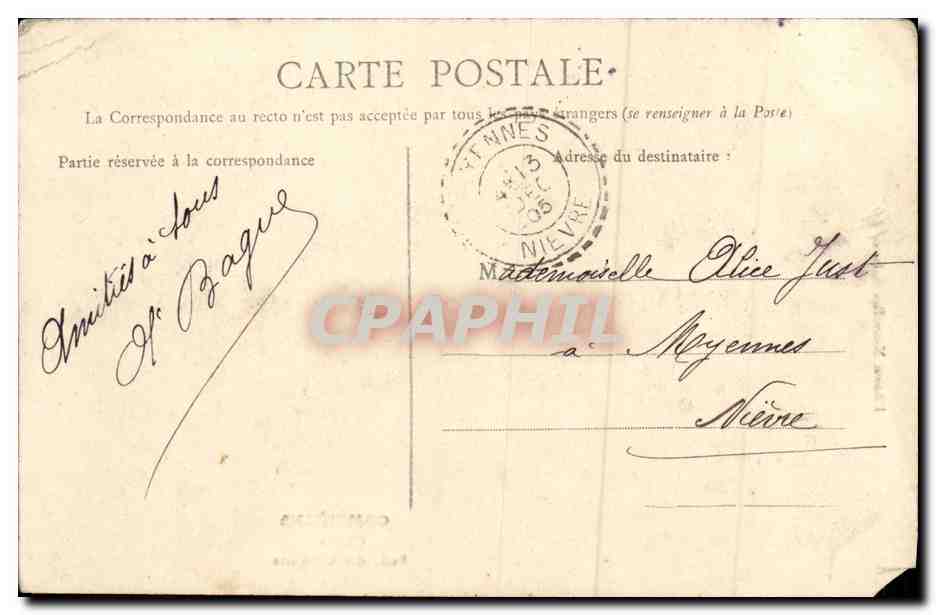 Compiègne — Château Salle des Colonnes — éditeur non identifié — Verso