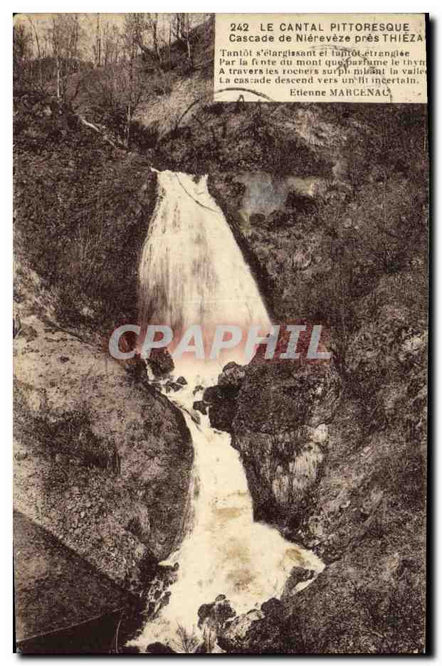 CPA Le Cantal Pittoresque Cascade de Niereveze pres Thiezac
