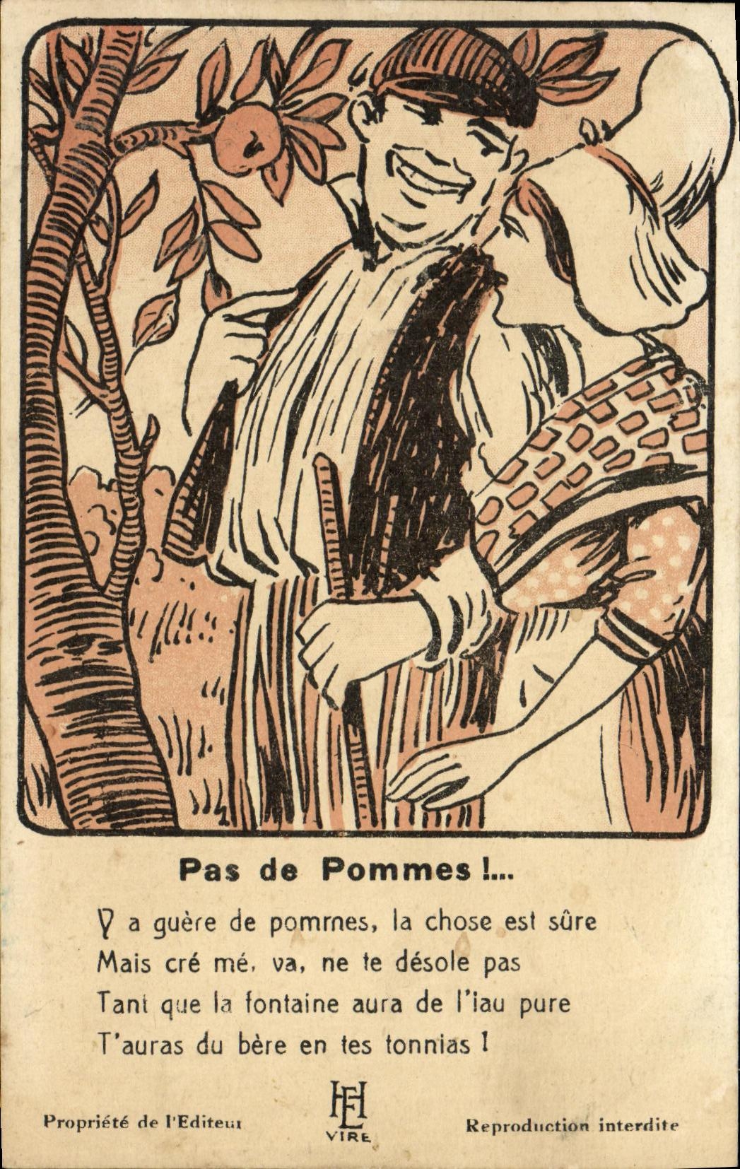 CPA Pas de Pommes Folklore