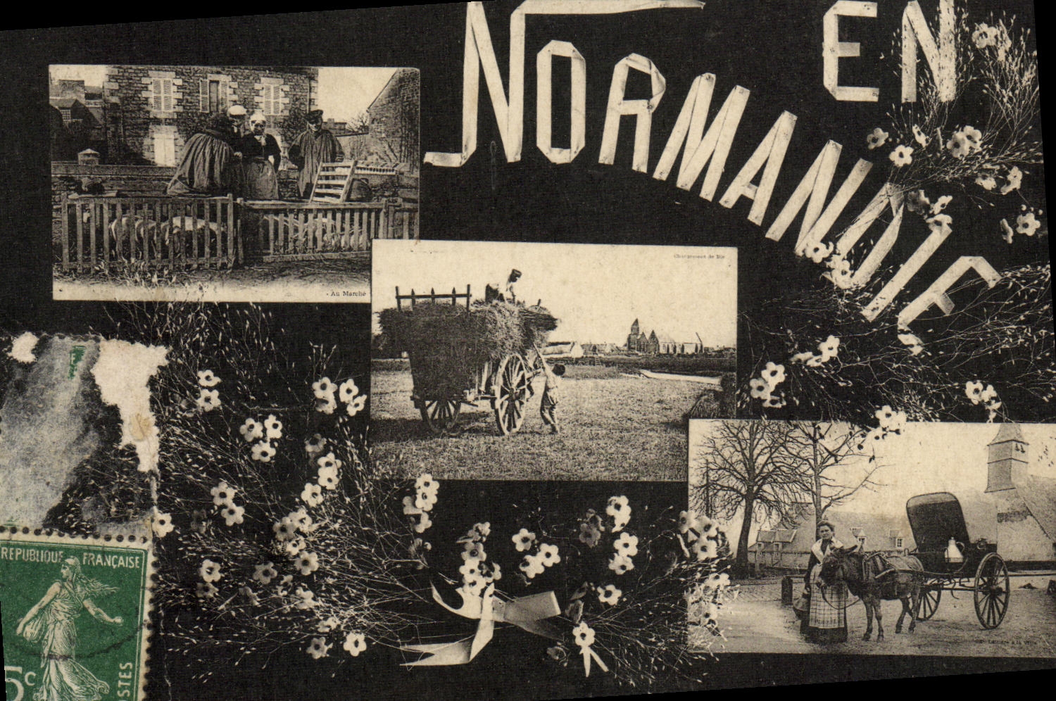 CPA En Normandie Voiture a ane Paysans Folklore