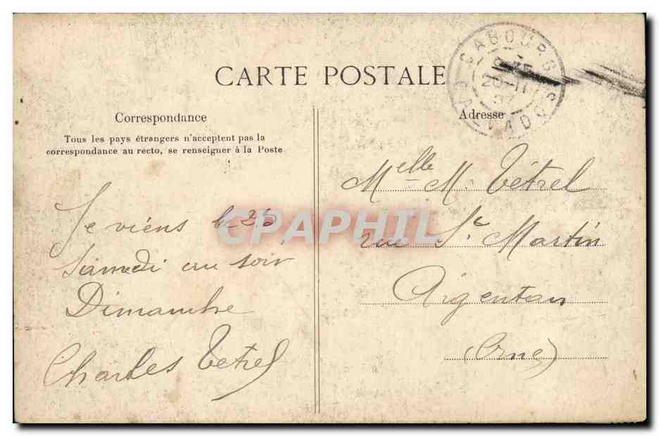 CPA En Normandie Voiture a ane Paysans Folklore — Rückseite