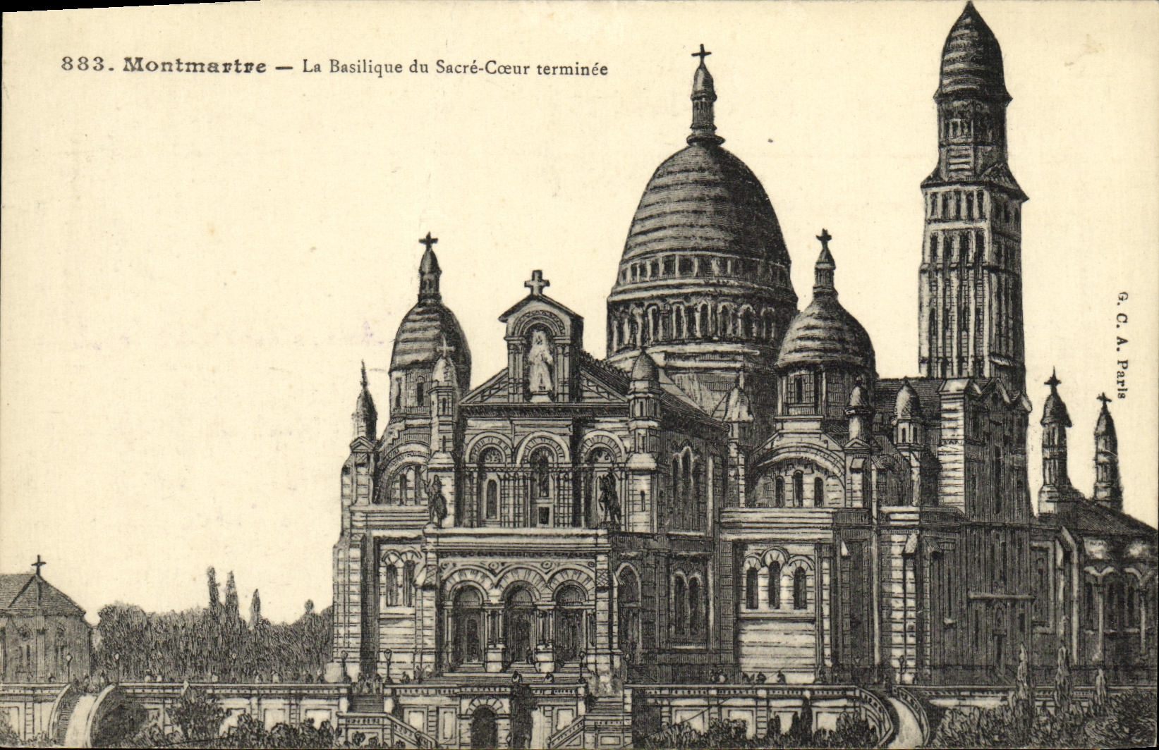 CPA Montmartre La Basilique du Sacre Coeur termince 