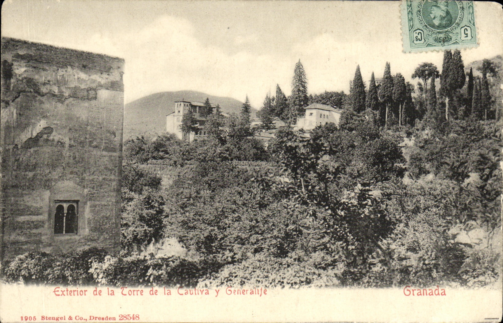 CPA Exterior de la Torre de la Cautiva y Generalife Granada