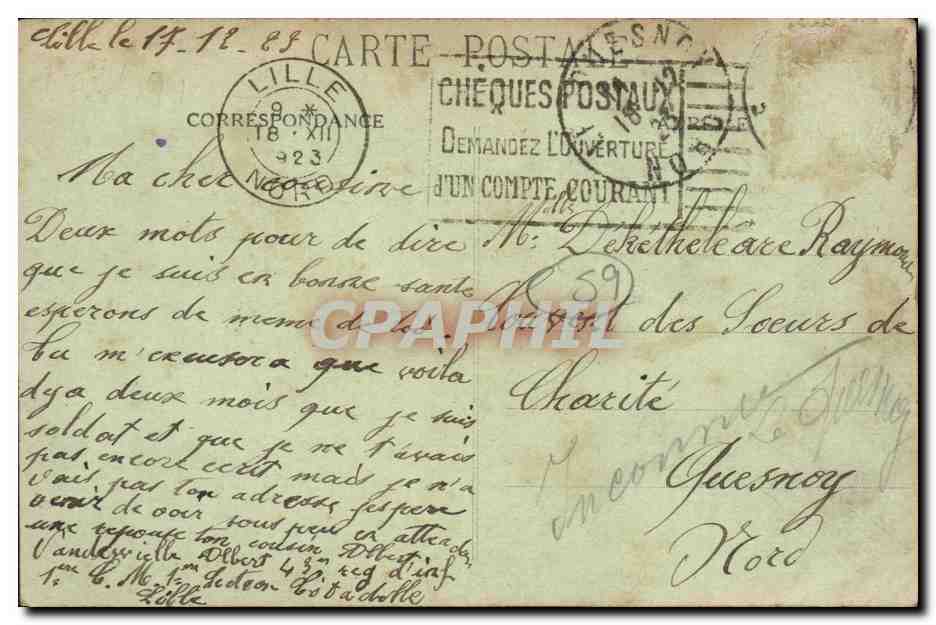 CPA Lille Abside de l Eglise St Maurice — Verso