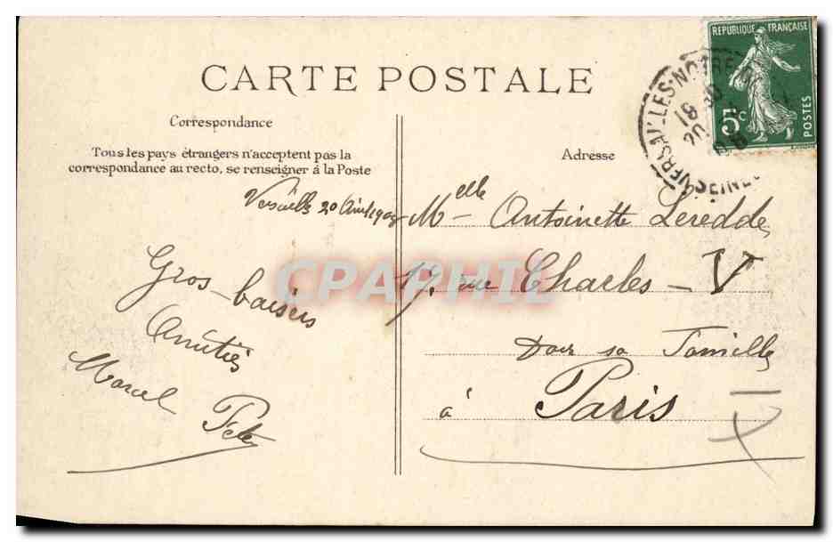 CPA Parc de Versailles L Allee des Marmousets — Verso