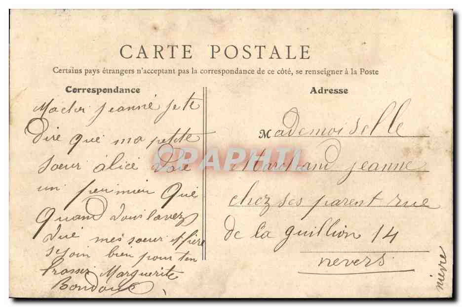 CPA Cercy la Tour Les bords de l Aron — Rückseite