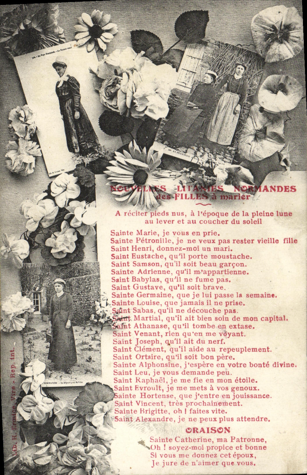 Nouvelles Litanies Normandes des Filles à marier — J.B. H. Grudze, Vire - Rep. int.
