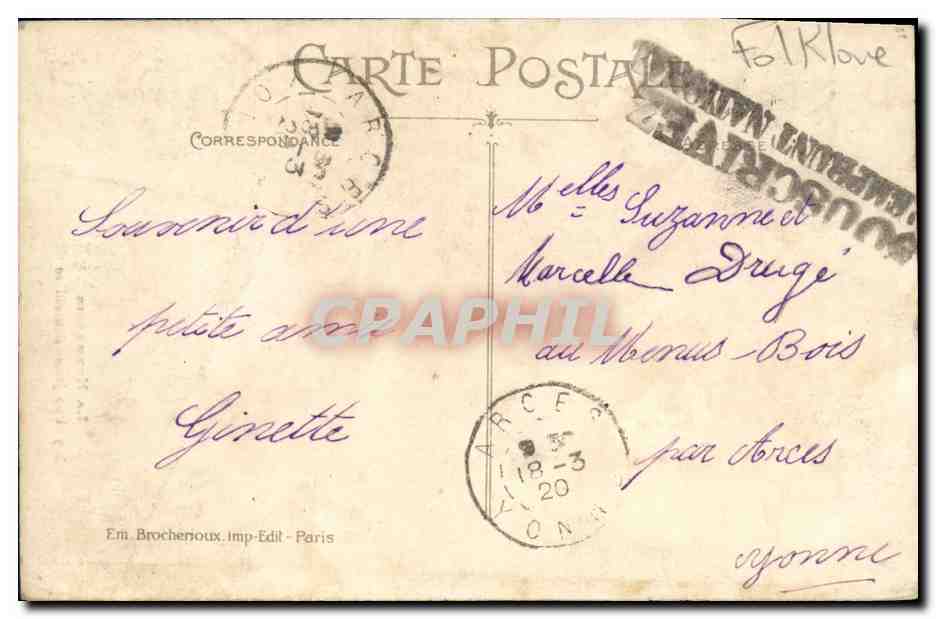 CPA La Normandie Un jeune dentelliere Folklore — Verso