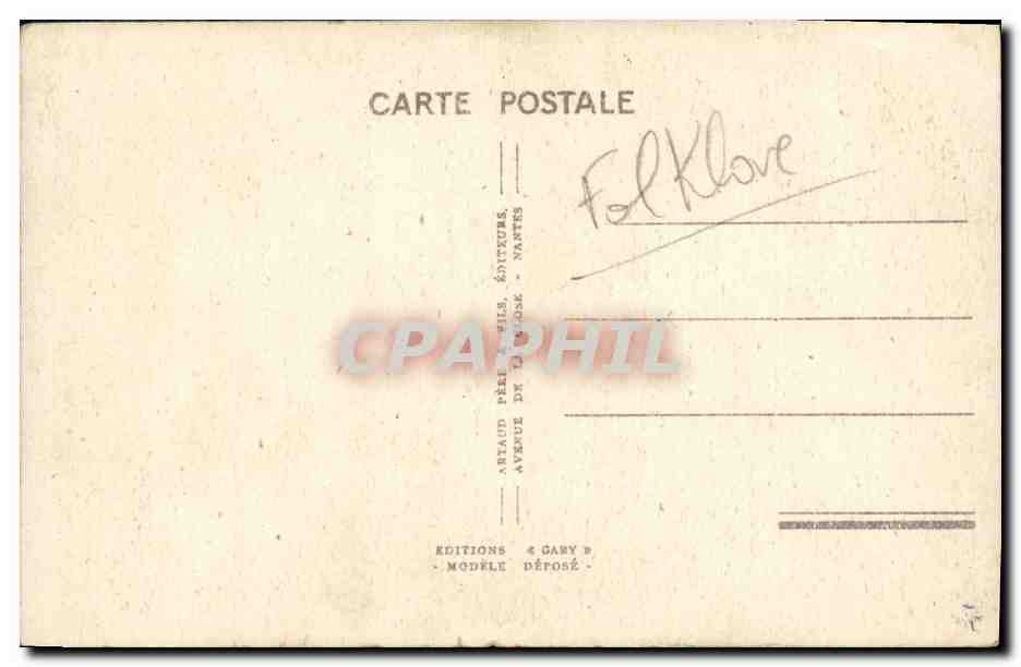 CPA En Normandie La Vachere du Bessin Folklore — Verso