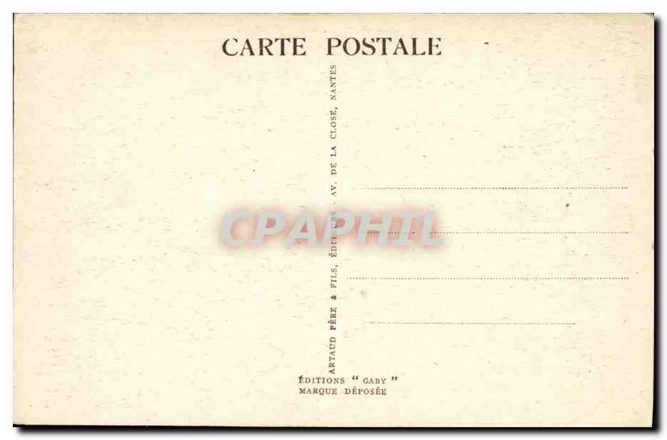 CPA En Normandie Coiffures et Costumes anoiens Depart pour la Ville Cheval — Verso