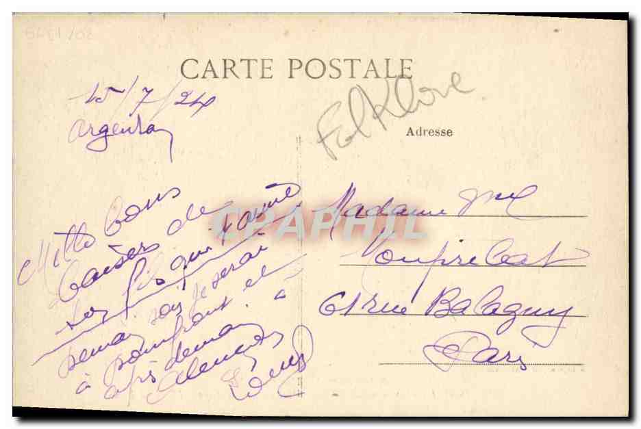 CPA A travers la Normandie Types et Costumes anciens Folklore Une noce en pays d Auge  — Verso