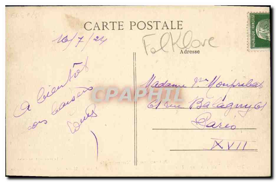 CPA Atravers la Normanide types et Costumes Anciens Folklore Une noce en pays d Auge  — Verso
