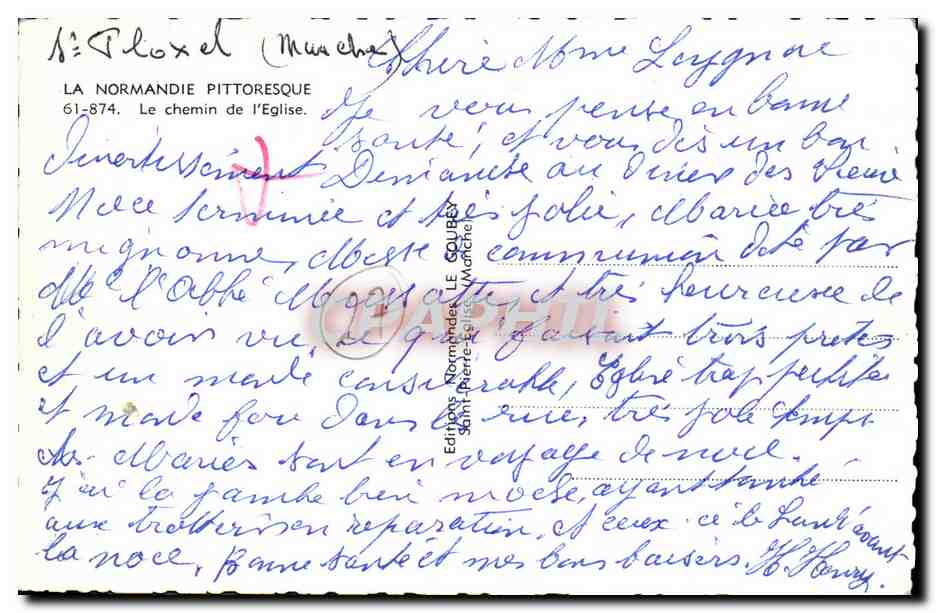 CPM La Normandie Pittoresque Le Chemin de l Eglise — Rückseite