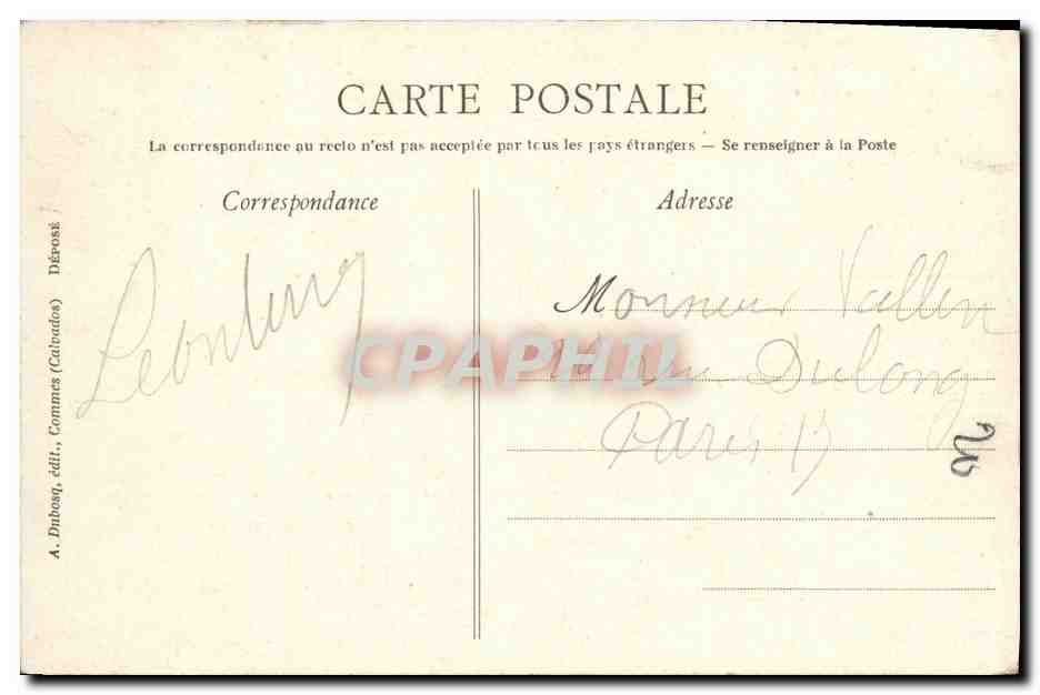 CPA La Normandie Les Falaises en hiver — Rückseite
