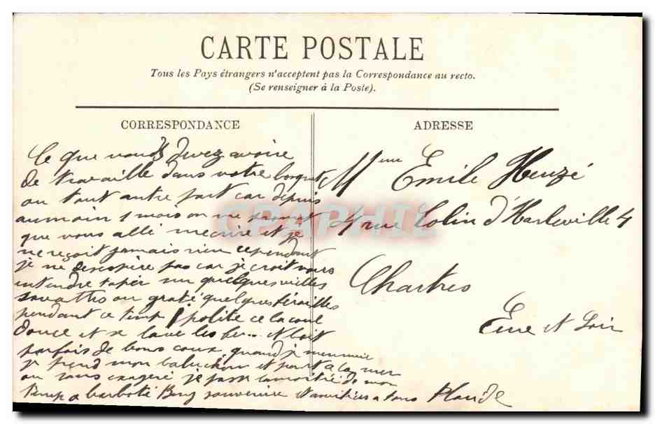 CPA Type de Mouliere — Verso